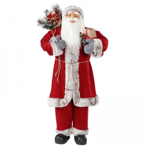 30 ~ 110cm Vánoční stojící Santa Claus s dárkovou taškou Ornament Dekorace Festival Holiday Figurine Collection tradiční Vánoce