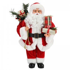 42cm Vánoční stojící Santa Claus Ornament dekorace Figurka Collection Fabric Holiday Festival Xmas Plush Custom Položka
