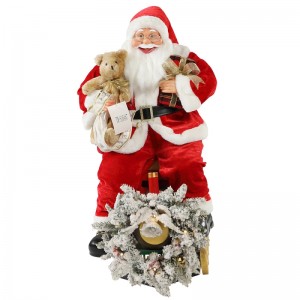 60.0cm Vánoční vlak Santa Claus s osvětlením Ornament Dekorace Festival Holiday Figurine Collection tradiční Vánoce