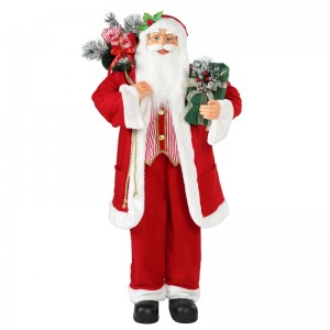 30 ~ 110cm Vánoční stojící Santa Claus s dárkovým taškou Ornament Dekorace tradiční Holiday Figurine Collection Xmas Series