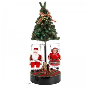 120 cm vánoční otočit strom santa claus s hudební ornament dekorace festivalu dovolená figurka kolekce tradiční